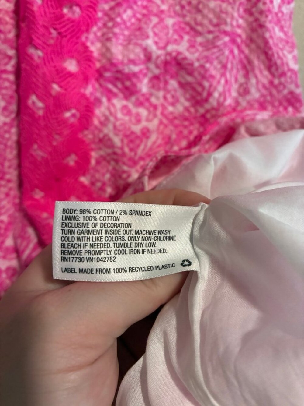 NWT Lilly Pulitzer Women's Pink and White Floral Sleeveless Dress Size 10 - Picture 9 of 10